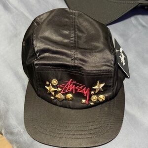 Stussy “Bling Camp Camp” with Gold and Red Details - Satin like feel on material